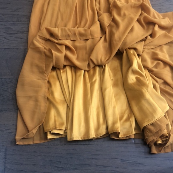 ModCloth mustard spaghetti strap long maxi dress Sz 0 New with tags - Picture 7 of 11